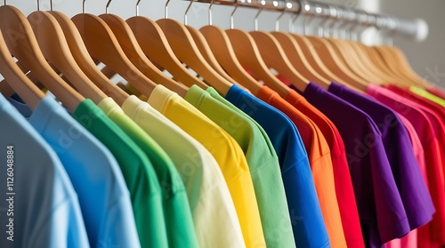 Wallpaper Mural Row of colorful T-Shirts next to each other on a line, rack of clothes fashion branding and design Torontodigital.ca