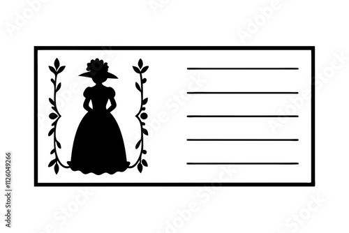 Vintage Postcard Silhouette Design