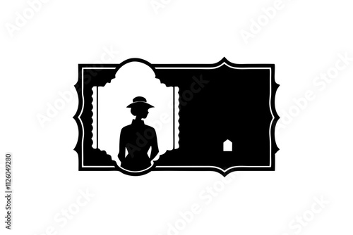 Vintage Postcard Silhouette Design