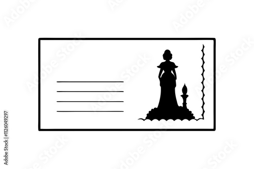 Vintage Postcard Silhouette Design