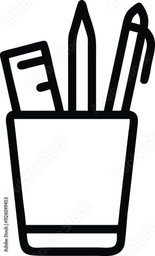 Stylish Pencil Holder icon vector Isolated on White Background