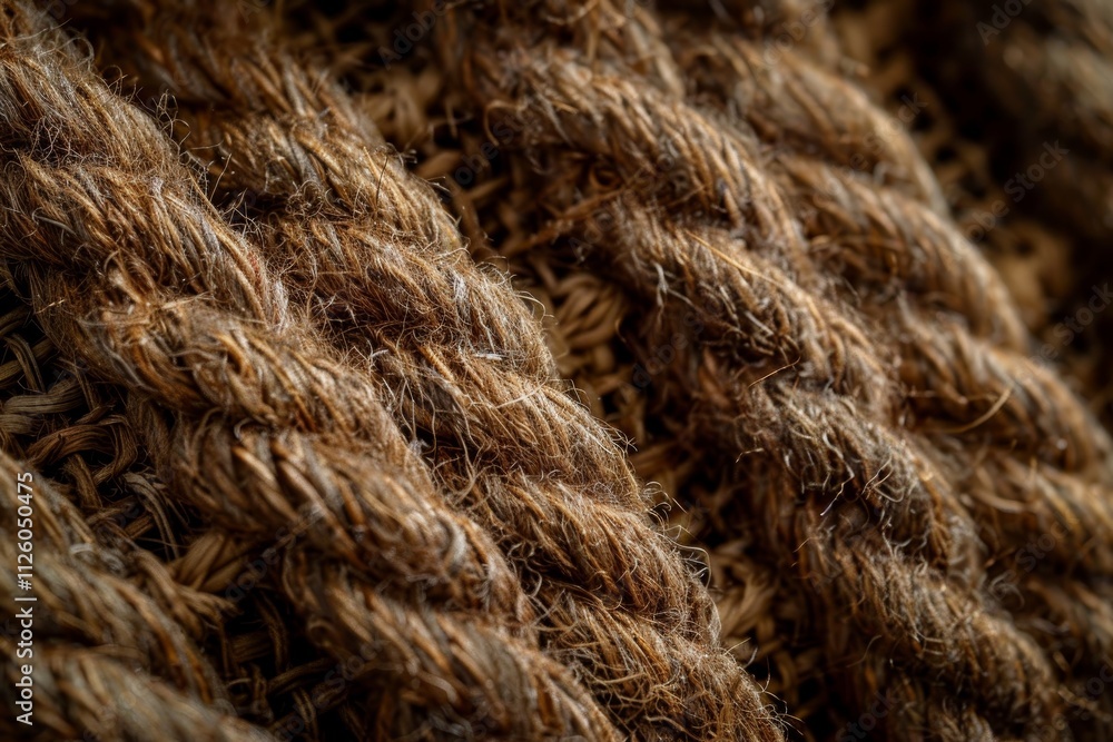 Detailed view of intertwined natural fibers forming rustic ropes, highlighting the intricate texture and craftsmanship involved in their creation, set against a woven backdrop. Detailed view of intertwined natural fibers forming rustic ropes, highlighting the intricate texture and craftsmanship involved in their creation, set against a woven backdrop.