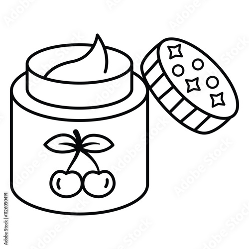 Hand Drawn Cute Cosmetics Coloring Book Vector Illustration. Bold and Easy Coloring Page for Adults and Kids. Coloring Sheet for Stress Relief and Relaxation