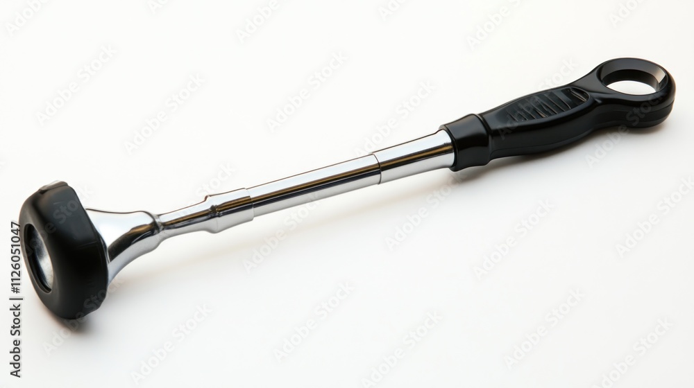 Chrome and black handled medical instrument. Chrome and black handled medical instrument.