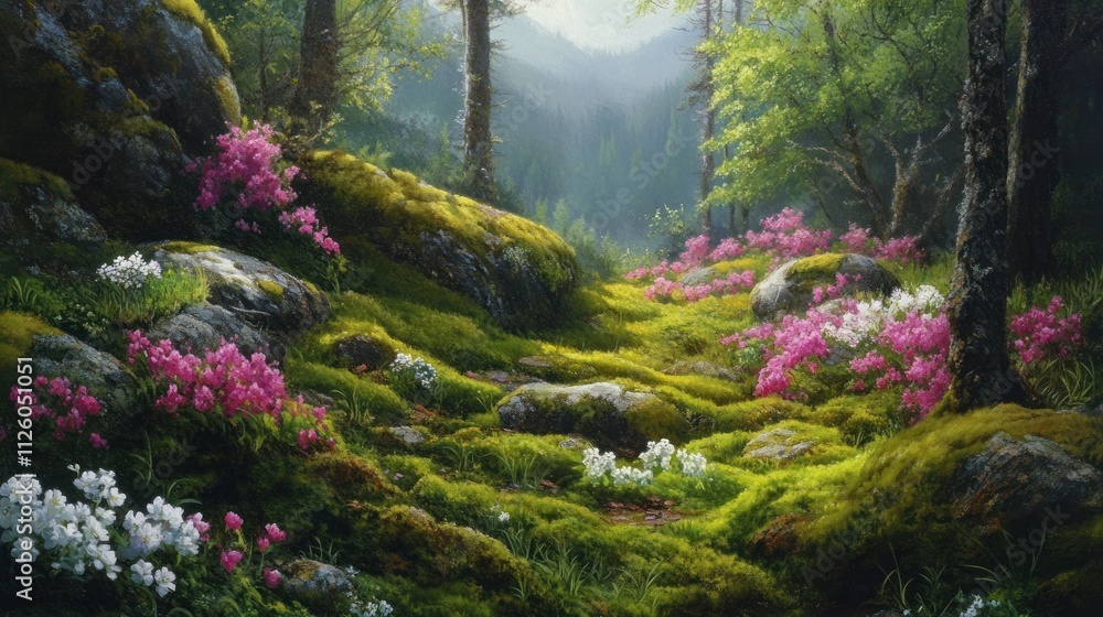 Enchanted Forest: A Serene Springtime Path Enchanted Forest: A Serene Springtime Path