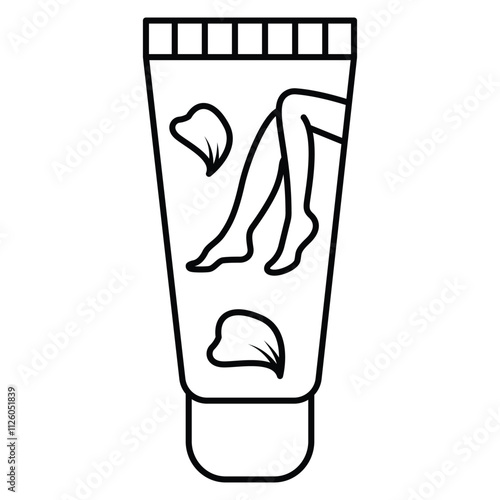 Hand Drawn Cute Cosmetics Coloring Book Vector Illustration. Bold and Easy Hair Removal Coloring Page for Adults and Kids. Coloring Sheet for Stress Relief and Relaxation