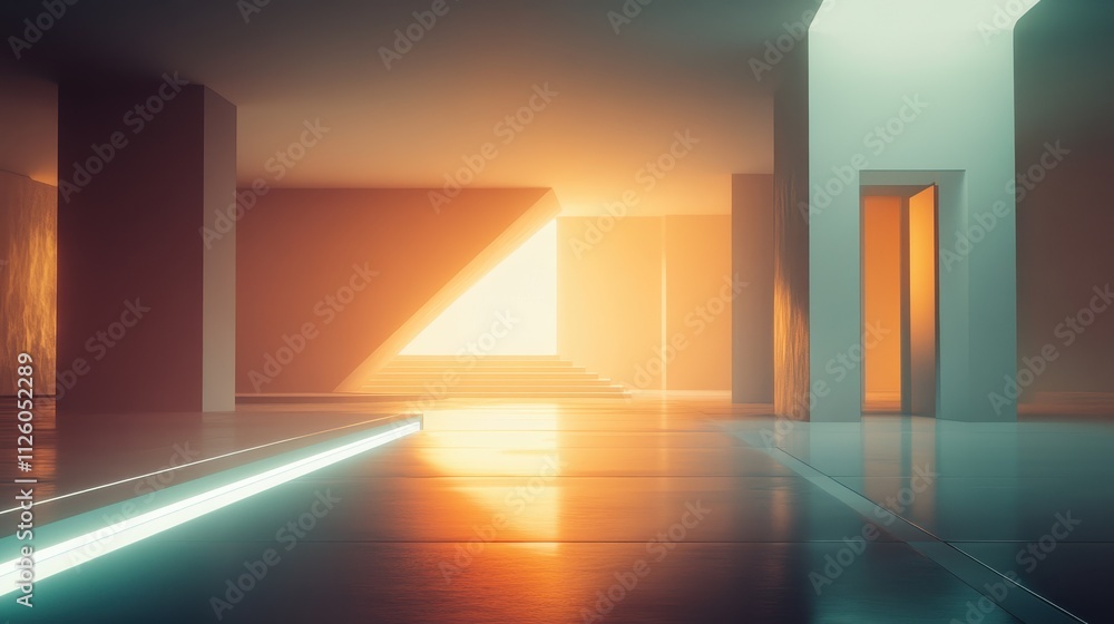 Vibrant Geometric Shapes in Minimalist Interior Vibrant Geometric Shapes in Minimalist Interior