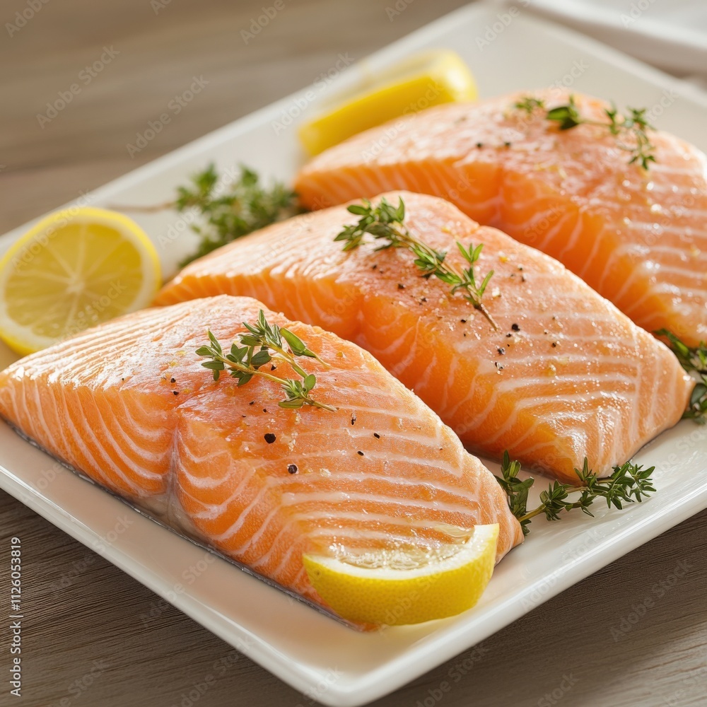fresh salmon fillets with lemon and herbs fresh salmon fillets with lemon and herbs