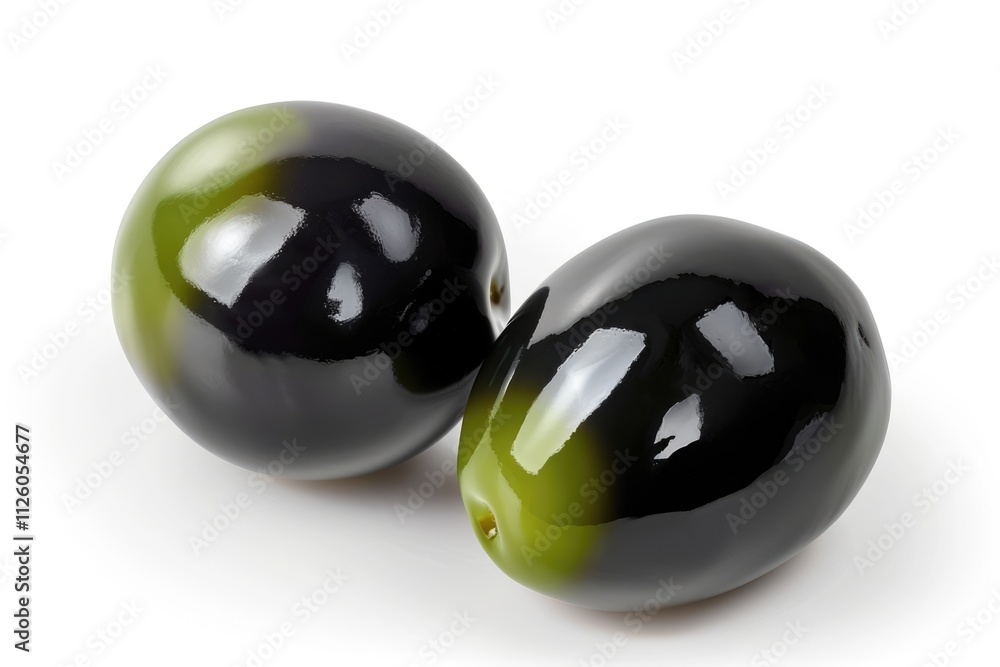 Black and green olives isolated on white background Black and green olives isolated on white background