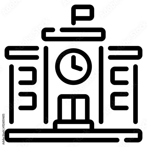 Stylized Illustration of a Classic Clock Tower