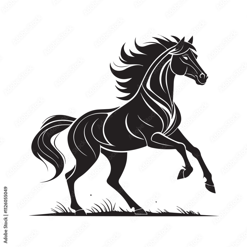 A drawing of a horse vector A drawing of a horse vector