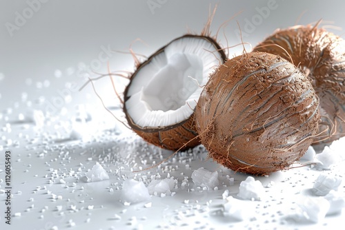 coconuts isolated on the white background