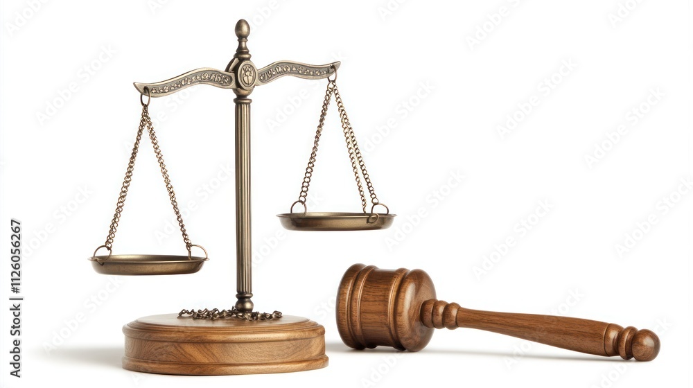 Scales of justice and gavel on white. Scales of justice and gavel on white.