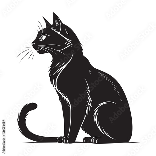 Cat silhouette AI Generated Image