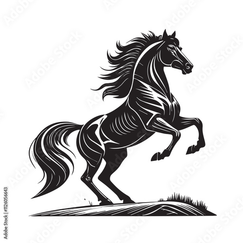 A drawing of a horse vector