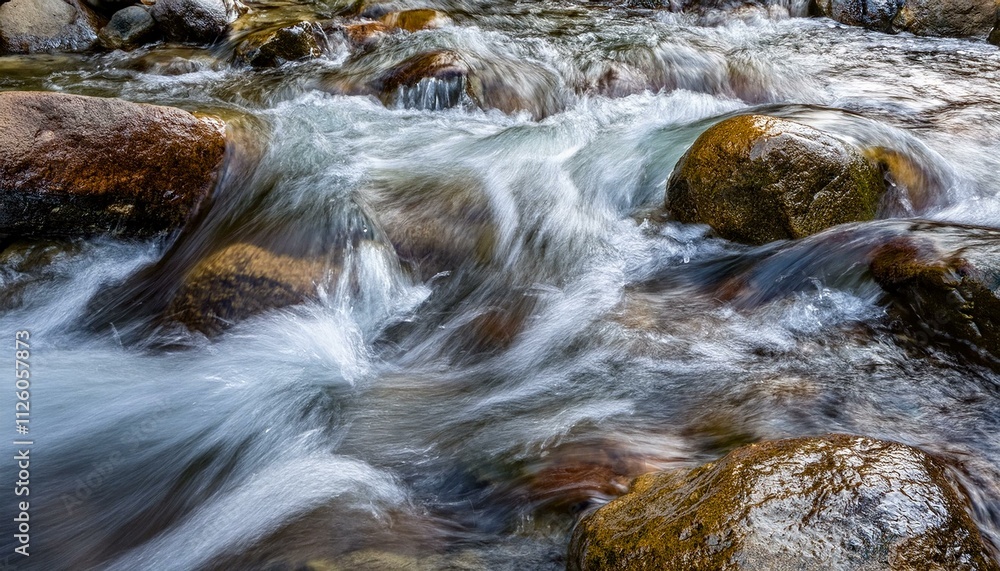 A close-up of a stream of water running over rocks, capturing the vivid details of the flowing water and its natural beauty. A close-up of a stream of water running over rocks, capturing the vivid details of the flowing water and its natural beauty.