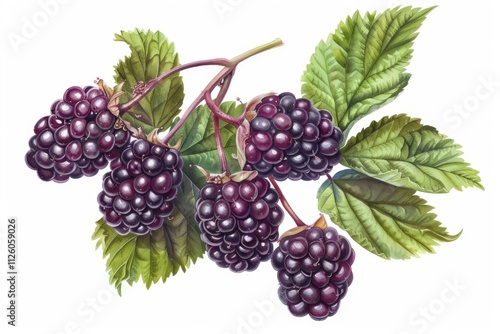 Wallpaper Mural Fresh ripe blackberry collection on white background. Torontodigital.ca