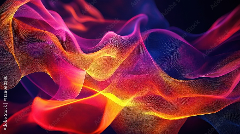 Fototapeta premium Flowing Abstract Digital Particles Creating Vibrant Motion Effect