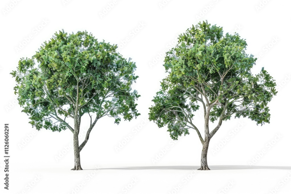 Two trees isolated on white background Two trees isolated on white background