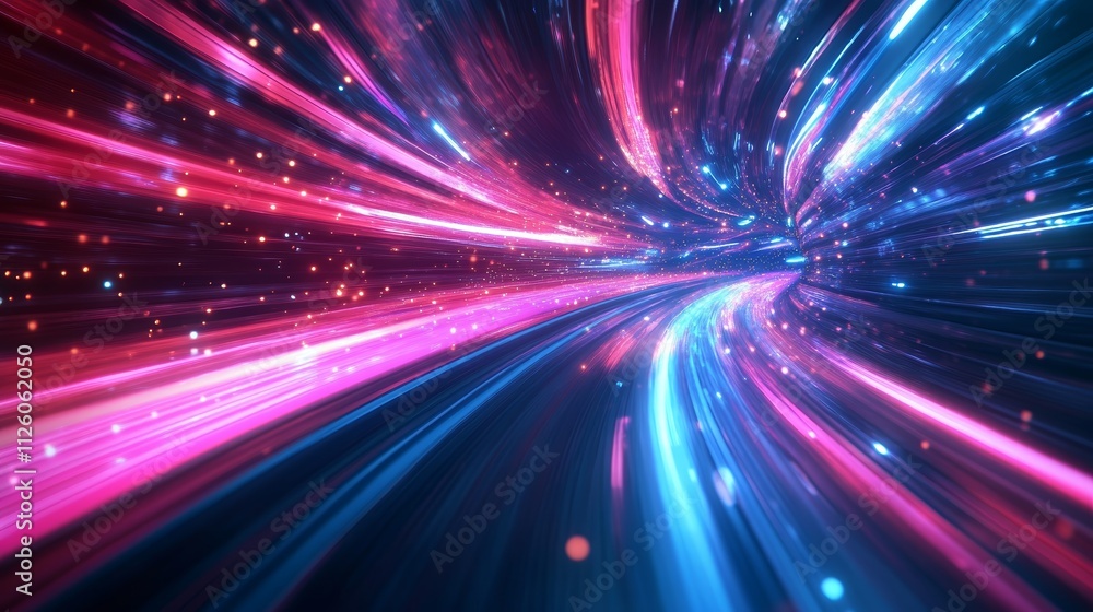 Futuristic Abstract Background with Colorful Swirling Lines and Energy Motion Futuristic Abstract Background with Colorful Swirling Lines and Energy Motion