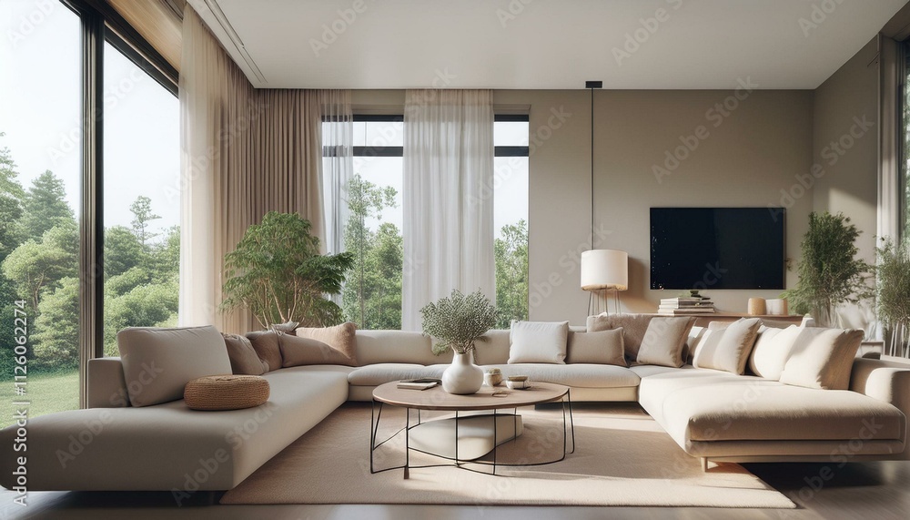 A close-up of modern interior architecture featuring sleek furniture, large windows, and soft lighting that creates a minimalistic and elegant design aesthetic. A close-up of modern interior architecture featuring sleek furniture, large windows, and soft lighting that creates a minimalistic and elegant design aesthetic.
