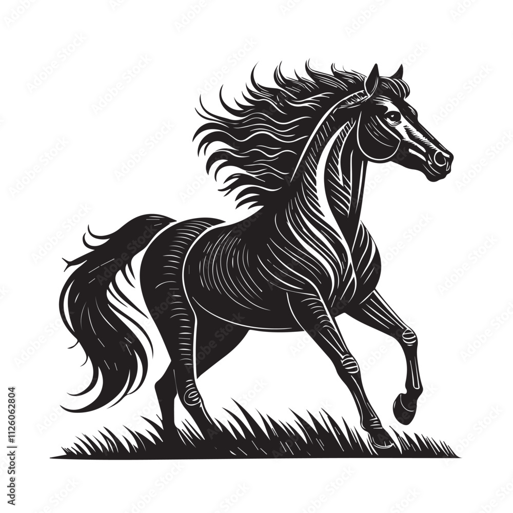 Obraz premium A drawing of a horse vector
