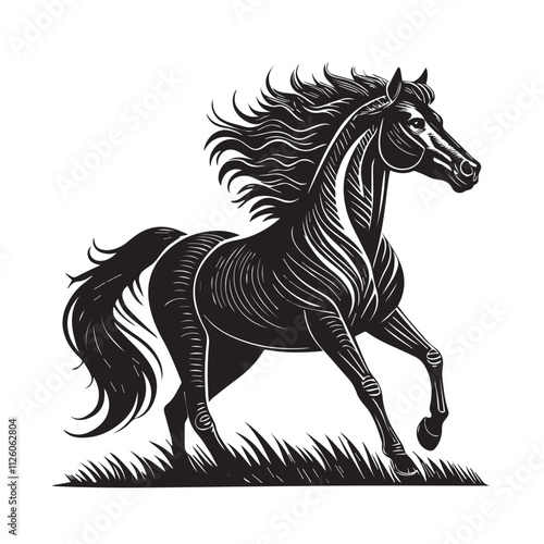 A drawing of a horse vector photo