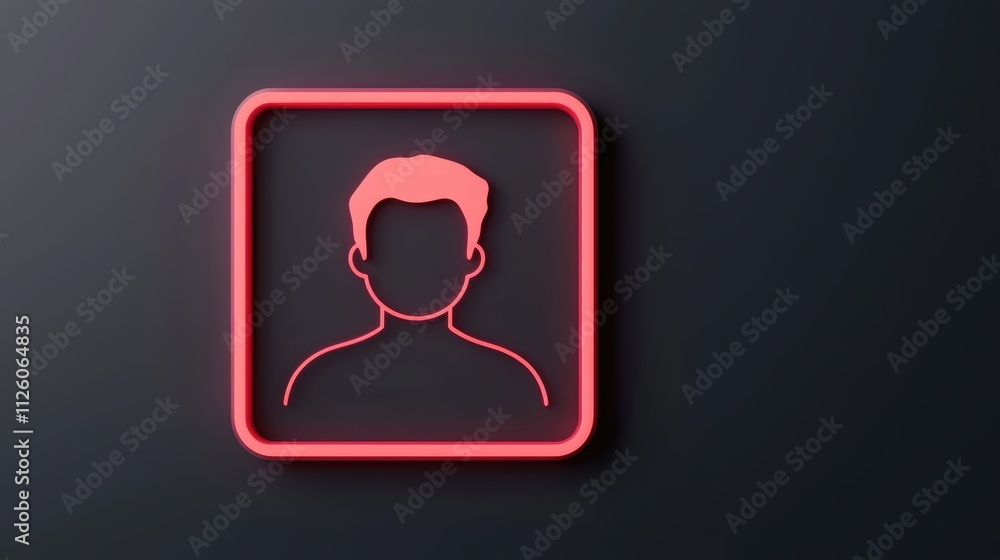 Glowing social media icon digital art modern design dark background Glowing social media icon digital art modern design dark background