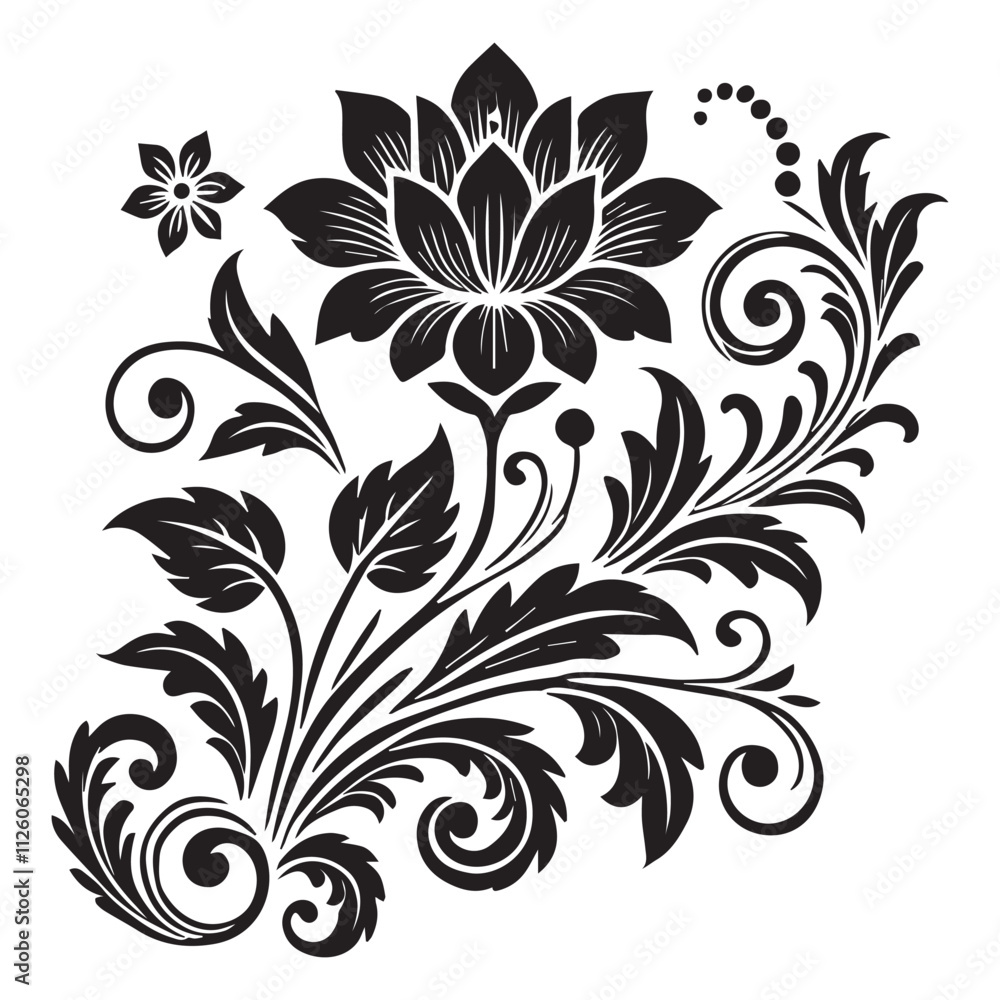 Flower decorative vector elements silhouette Flower decorative vector elements silhouette