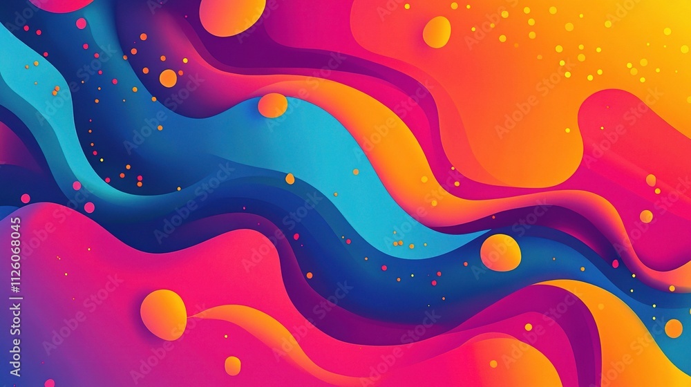 Colorful Abstract Background with Vibrant Waves and Dynamic Shapes Colorful Abstract Background with Vibrant Waves and Dynamic Shapes