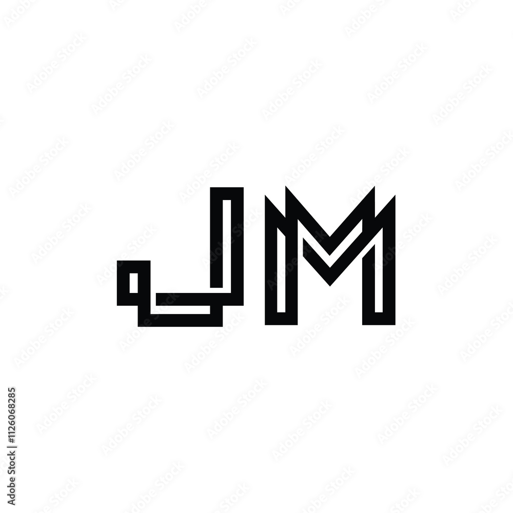 JM monogram logo design letter text name symbol monochrome logotype alphabet character simple logo JM monogram logo design letter text name symbol monochrome logotype alphabet character simple logo