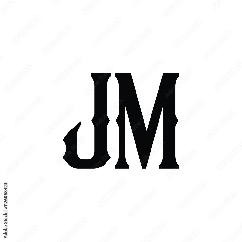 JM monogram logo design letter text name symbol monochrome logotype alphabet character simple logo JM monogram logo design letter text name symbol monochrome logotype alphabet character simple logo