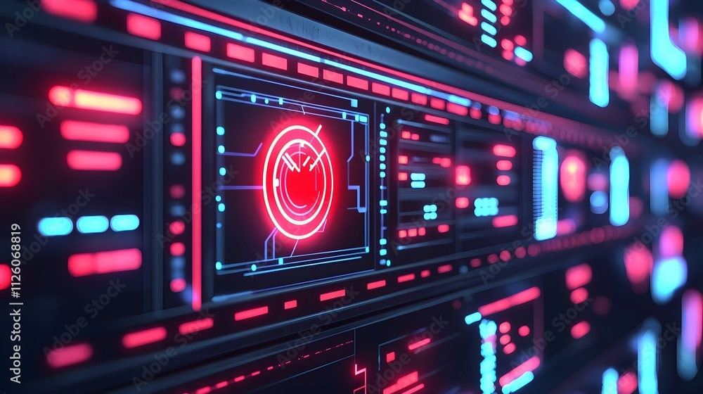 Futuristic Technology Interface Server Room Futuristic Technology Interface Server Room