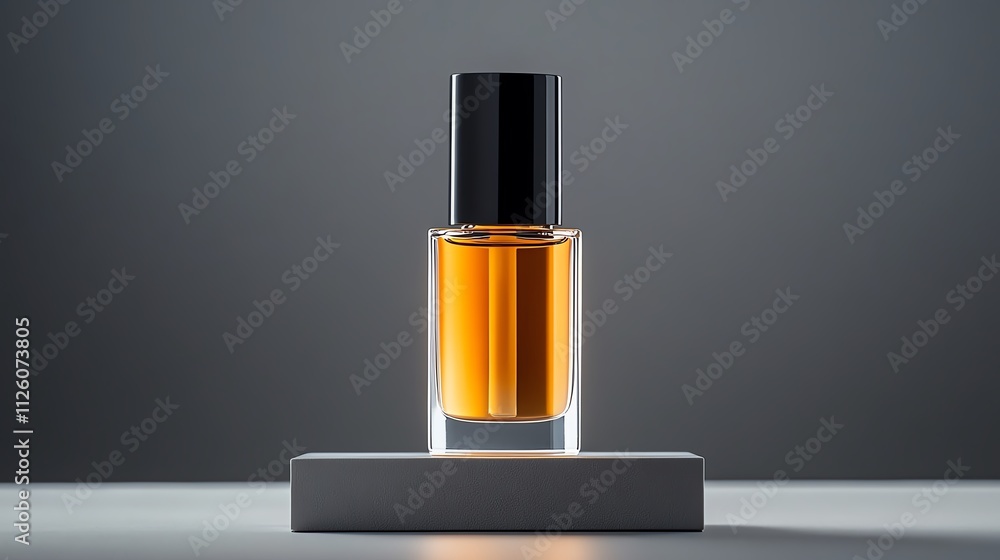 A bottle of glowing serum foundation, lit from below A bottle of glowing serum foundation, lit from below