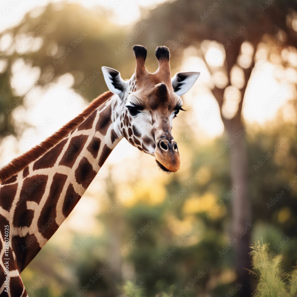 Obraz premium Giraffe Closeup View