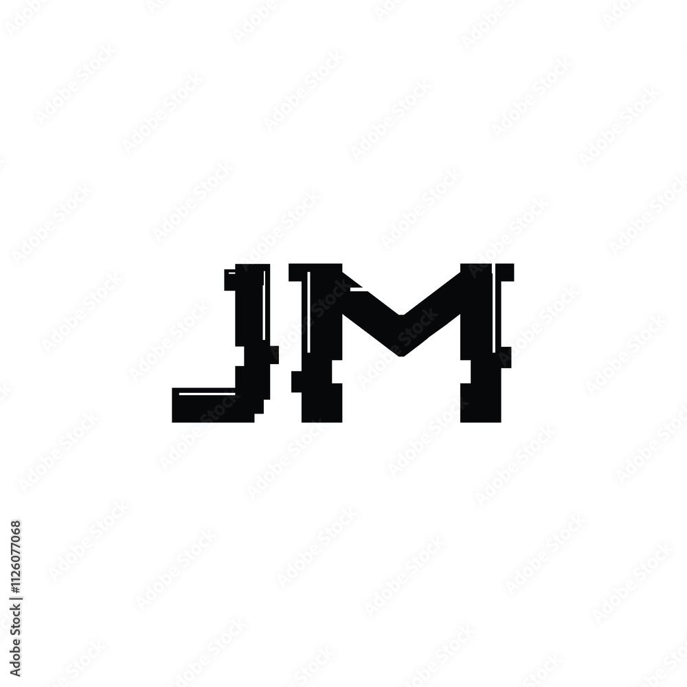 JM monogram logo design letter text name symbol monochrome logotype alphabet character simple logo JM monogram logo design letter text name symbol monochrome logotype alphabet character simple logo