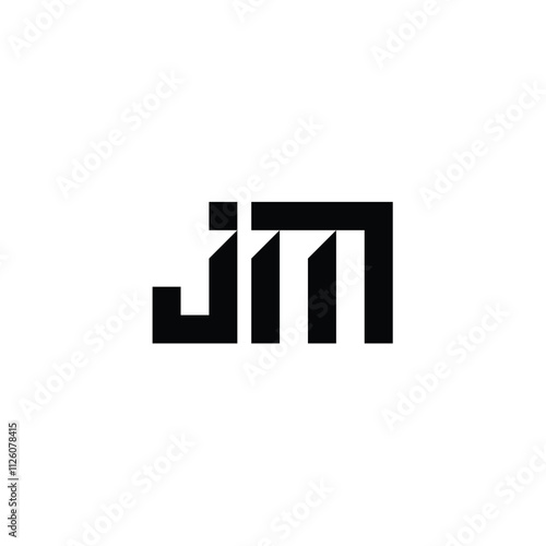 JM monogram logo design letter text name symbol monochrome logotype alphabet character simple logo