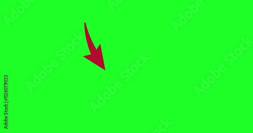 Red Arrow Moving Animation 4K High Quality Green Screen Video.	
