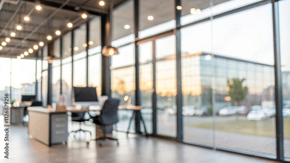 Beautiful blurred background of a light modern office interior with panoramic windows and beautiful lighting.
Beautiful blurred background of a light modern office interior with panoramic windows and beautiful lighting.