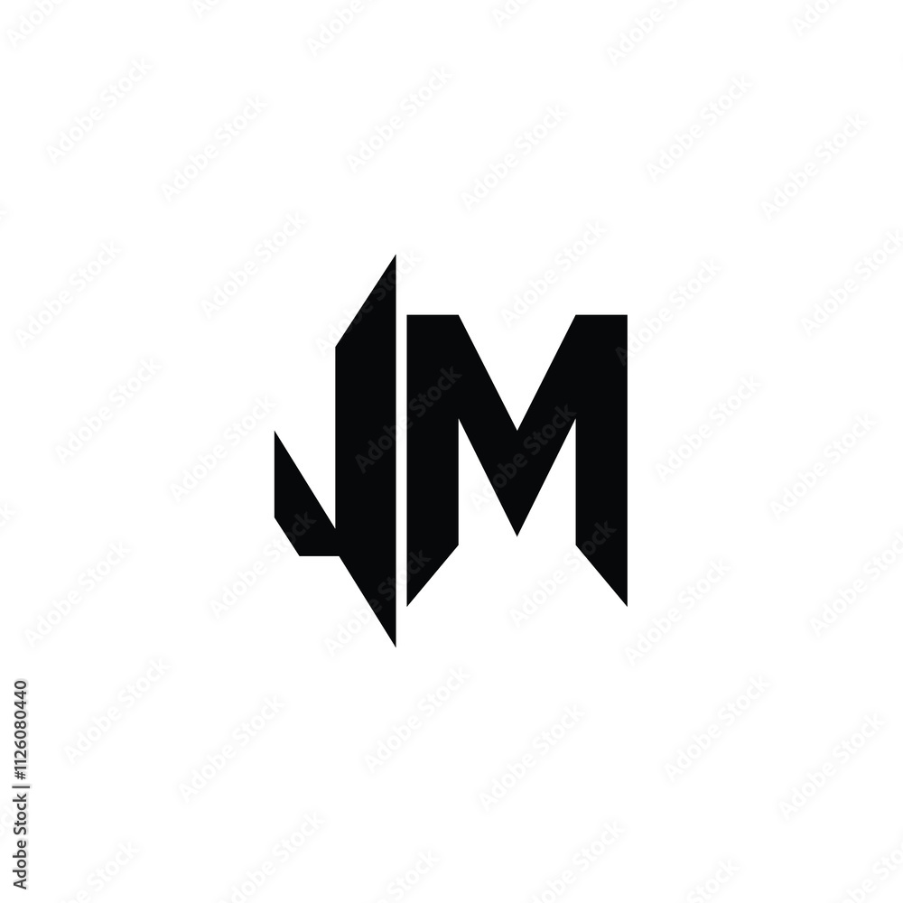 JM monogram logo design letter text name symbol monochrome logotype alphabet character simple logo JM monogram logo design letter text name symbol monochrome logotype alphabet character simple logo
