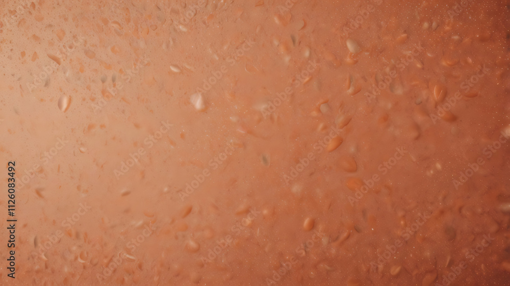 Fototapeta premium Peach grainy banner background with a glowing noise texture effect, presenting a warm and friendly design for posters, headers, covers, and digital backdrops.