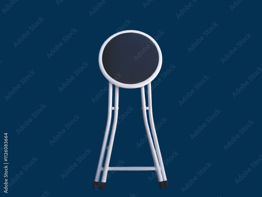 The blue background in the picture is a white chair. It is a high-backed, long-legged white bar chair that is used for sitting on a high surface and has beautiful colors. The blue background in the picture is a white chair. It is a high-backed, long-legged white bar chair that is used for sitting on a high surface and has beautiful colors.
