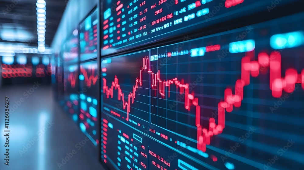 Stock Market Data Chart on Monitors Stock Market Data Chart on Monitors