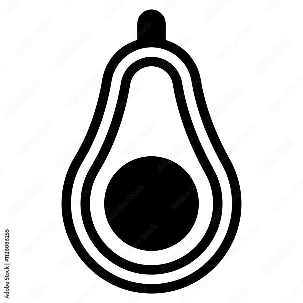 Minimalist Avocado Icon for Design Purposes Minimalist Avocado Icon for Design Purposes