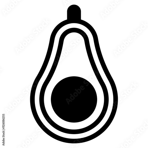 Minimalist Avocado Icon for Design Purposes