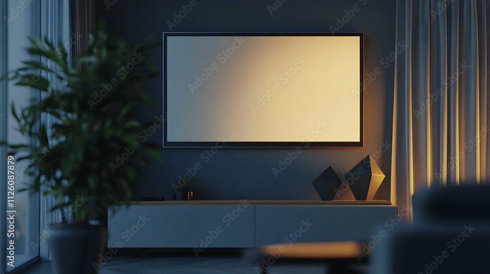 Modern Interior Design with Warm Lighting and Decorative Elements Modern Interior Design with Warm Lighting and Decorative Elements
