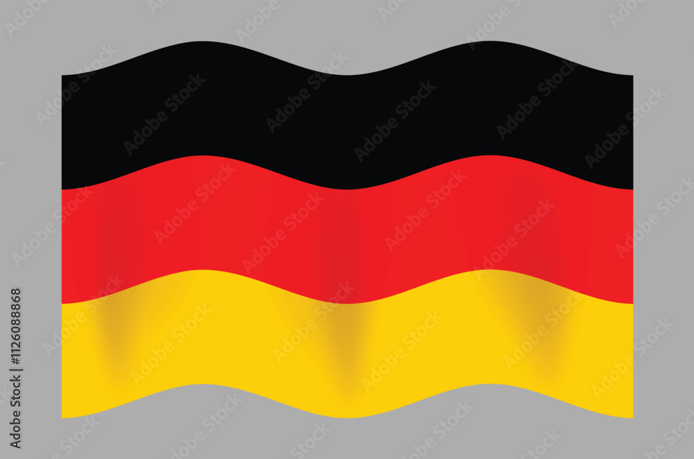 Naklejka premium German national symbol. Wave Flag of Germany is a sign symbol.