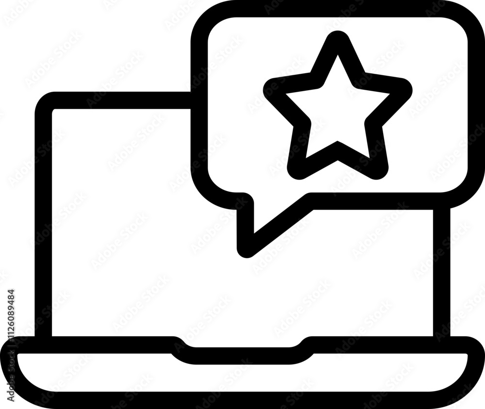 Obraz premium Notebook Review Line Icon