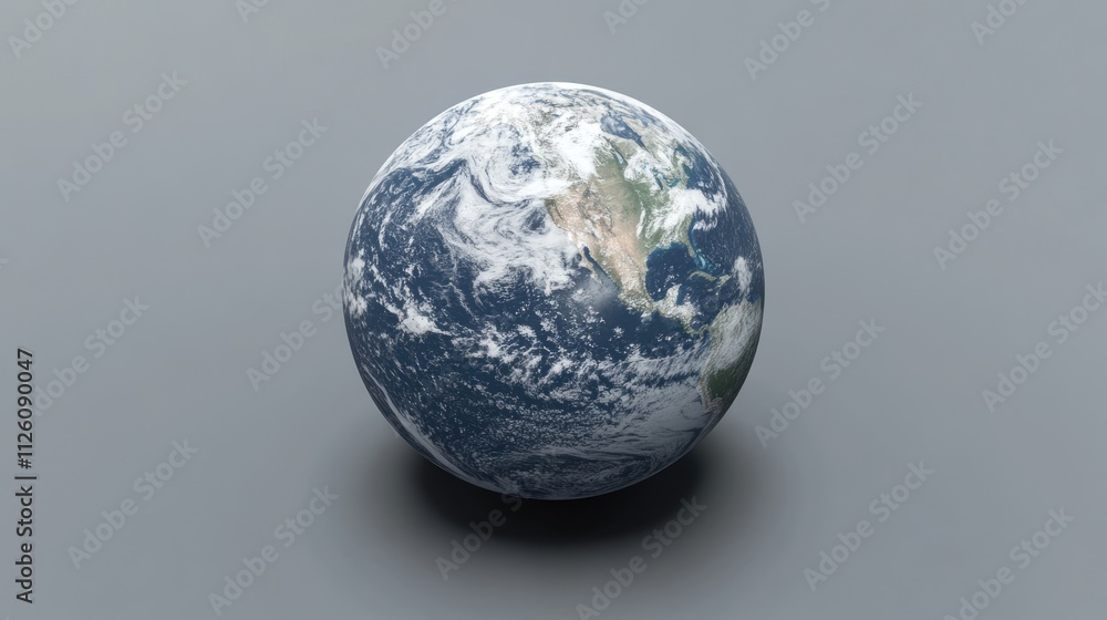 Fototapeta premium Earth Globe against a Gray Background