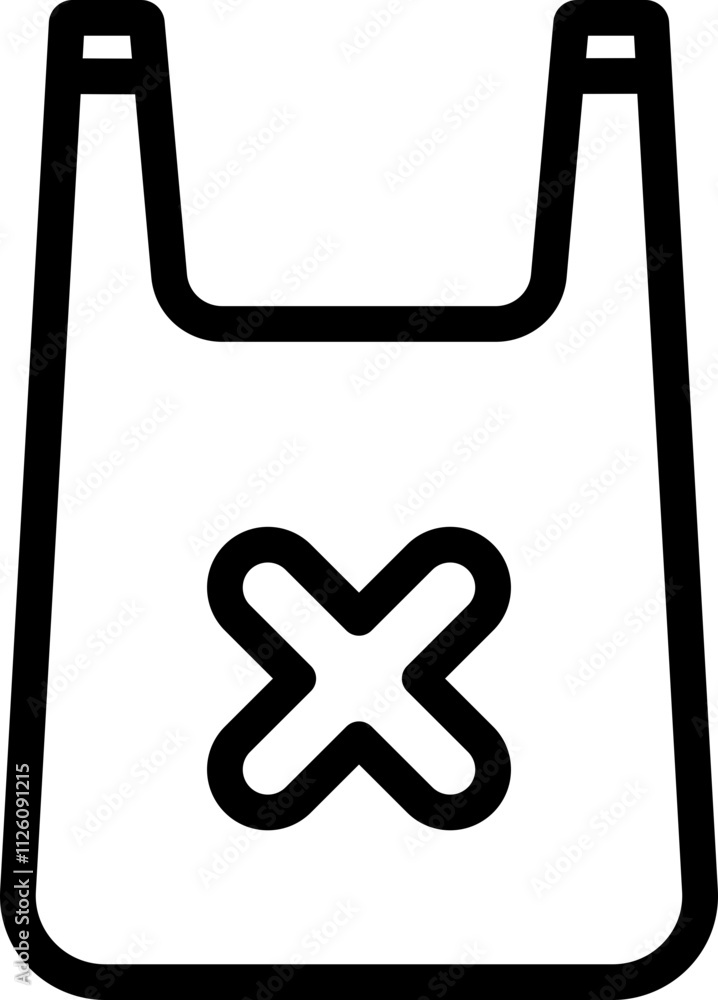Obraz premium No Plastic Bag Line Icon